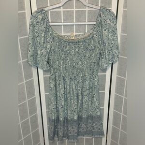 M Bebop Casual Blue Floral Dress, Used— Excellent Condition
